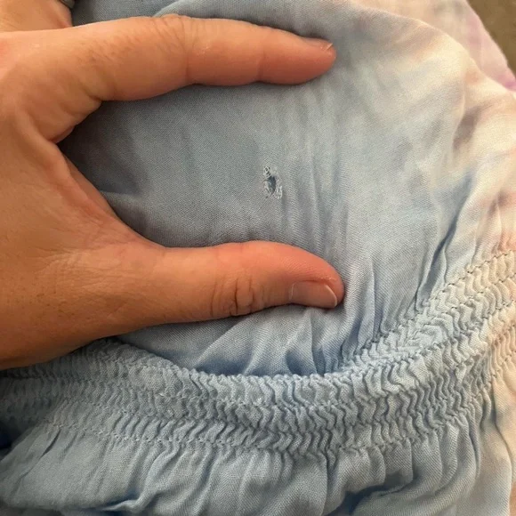 Tie-Dye Kaftan Dress in Blue and Purple - Picture 4 of 4